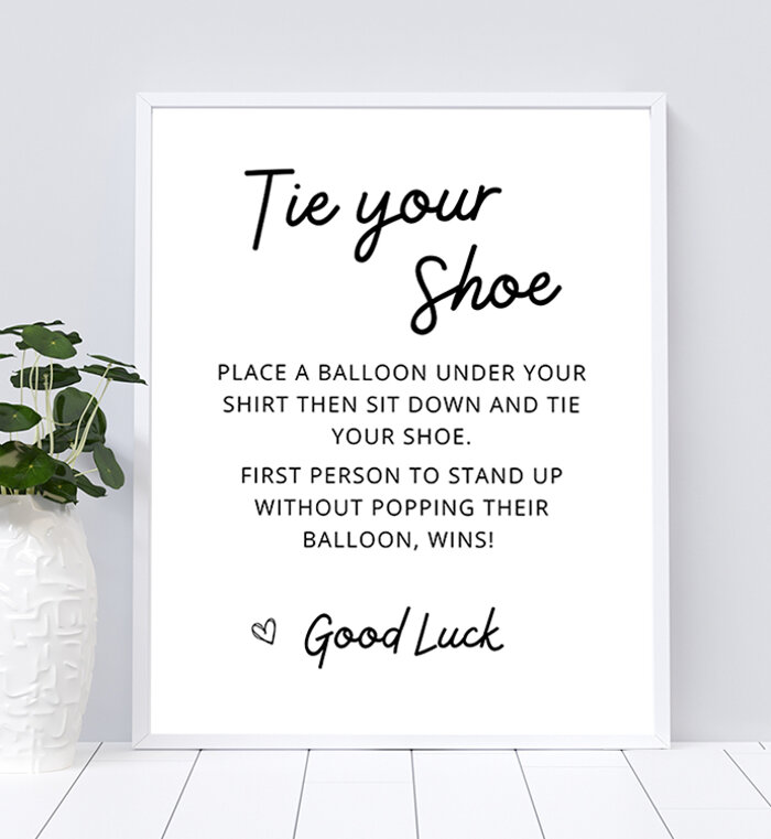 Tie your Shoe Table Sign