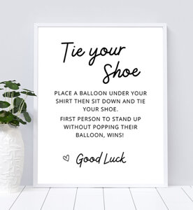 Tie your Shoe Table Sign