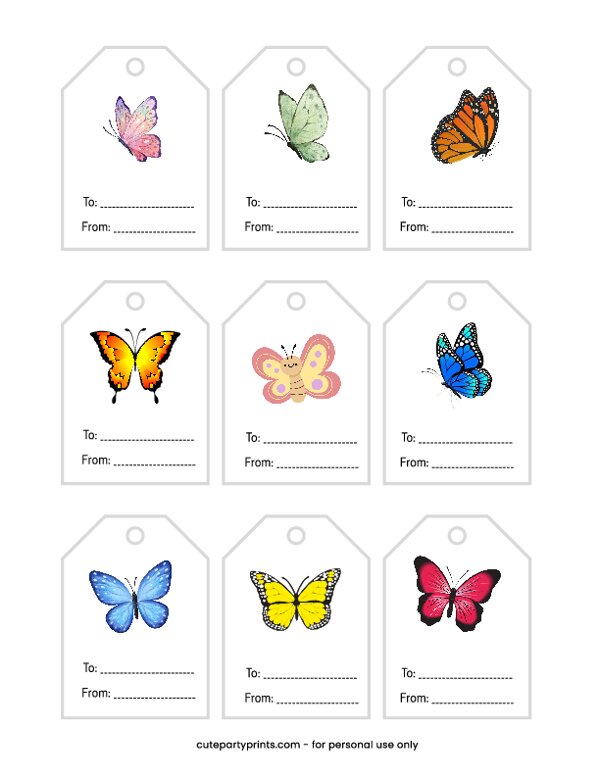 Butterfly Gift Tags