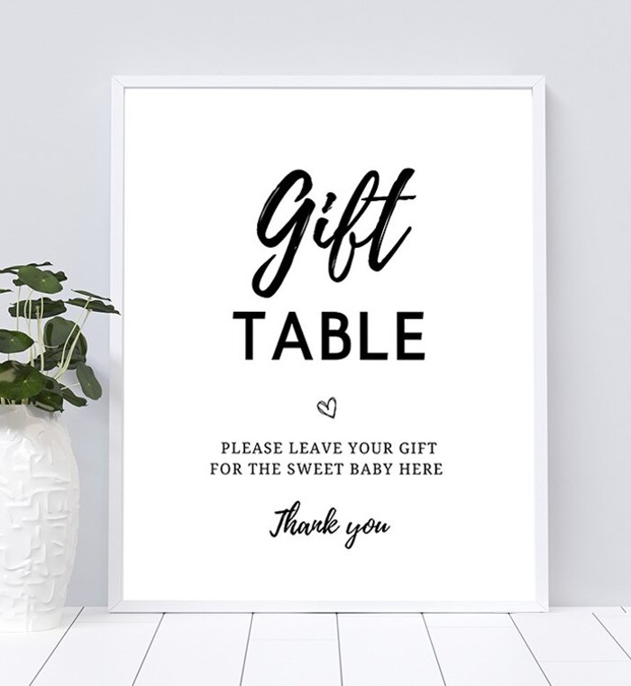 Gifts Table Sign