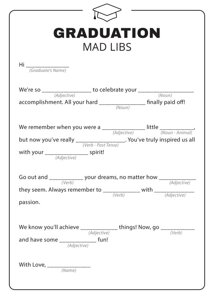 Graduation Mad Libs