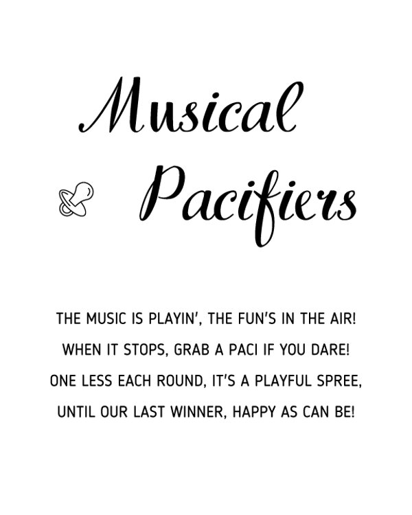 Musical Pacifiers Table Sign