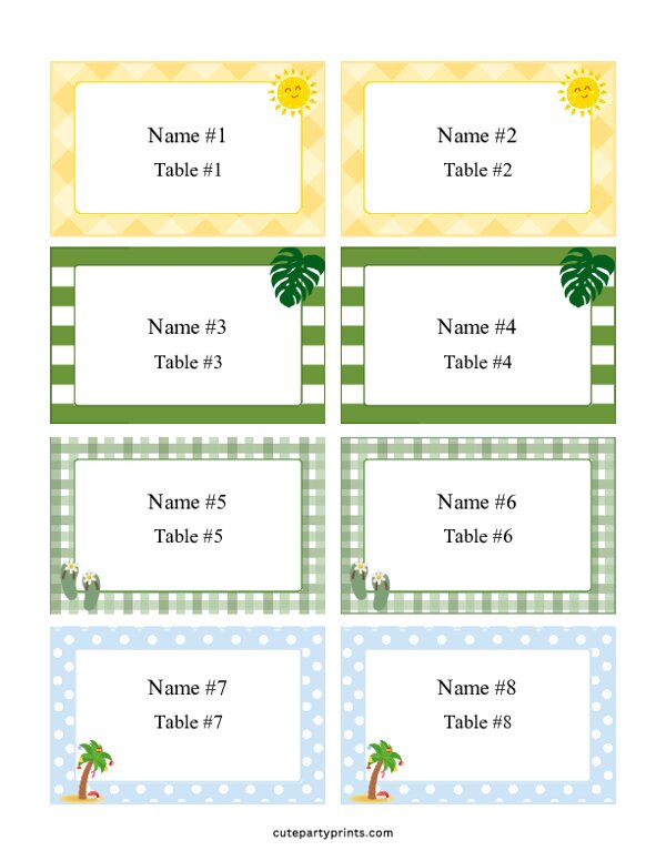 Summer Name Tags (Editable)