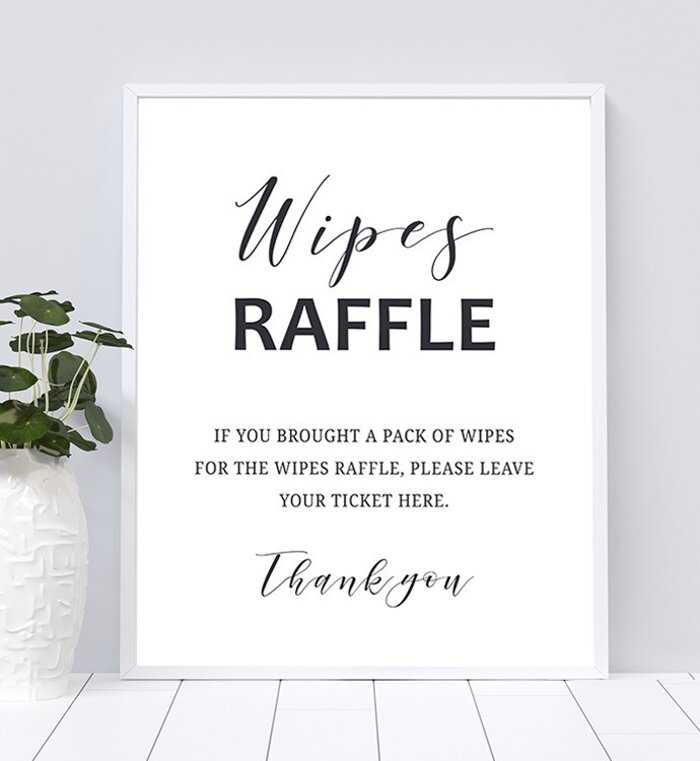 Wipes Raffle Sign