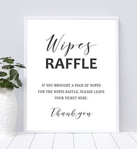 Wipes Raffle Sign