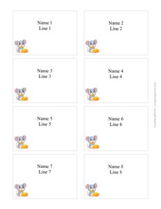 Mouse and Cheese Name Tags (Editable)