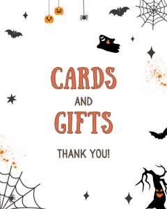 Halloween Cards and Gifts Sign