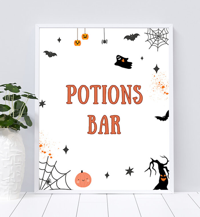 Halloween Potions Bar Sign
