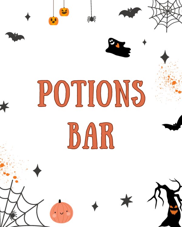 Halloween Potions Bar Sign