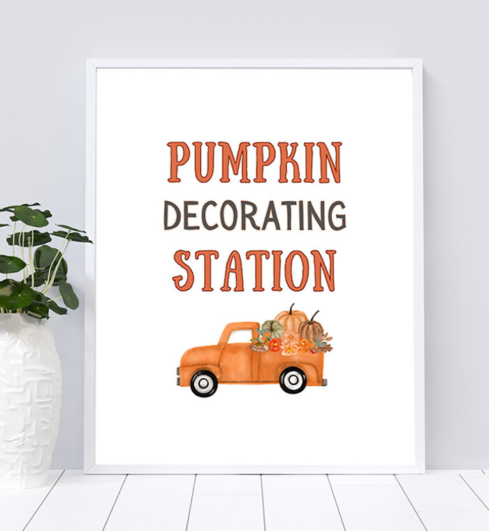Pumpkin Decorating Station Sign