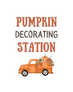 Pumpkin Decorating Station Sign