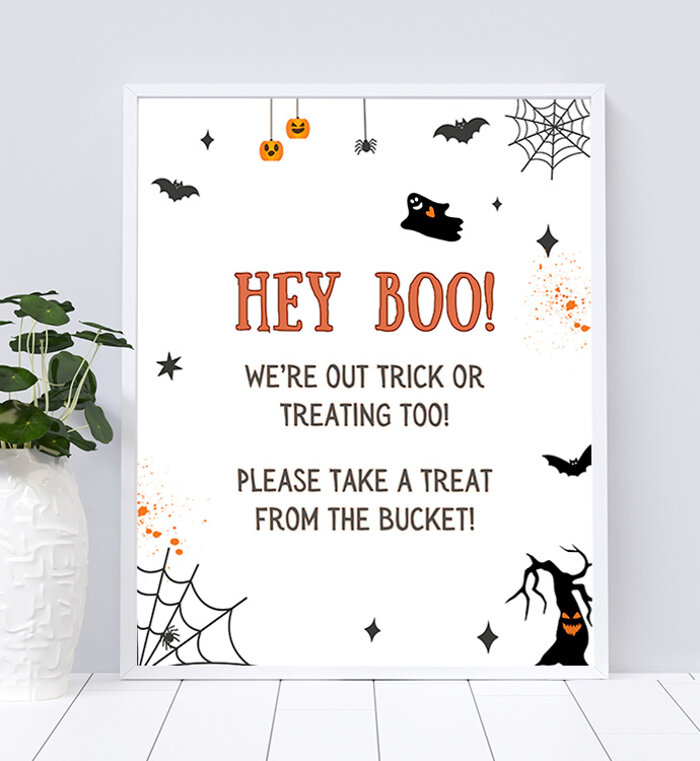 We are out Trick or Treating Halloween Sign