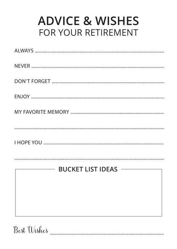 Retirement Advice and Wishes Cards
