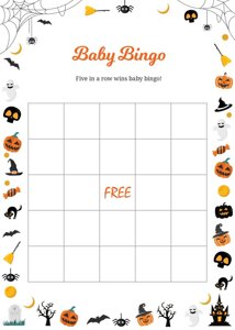 Halloween Baby Shower Bingo - Blank