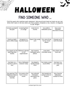 Office Halloween Find Someone Who Game