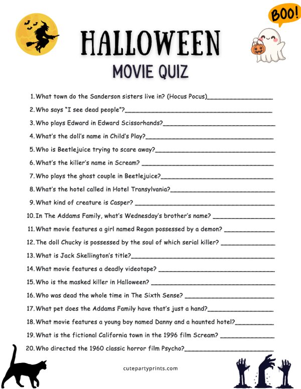 Halloween Movie Quiz