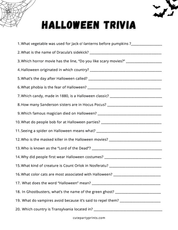 Halloween Trivia Quiz