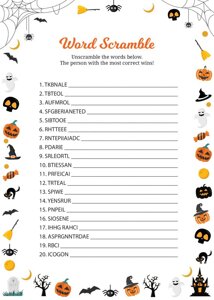 Halloween Word Scramble game