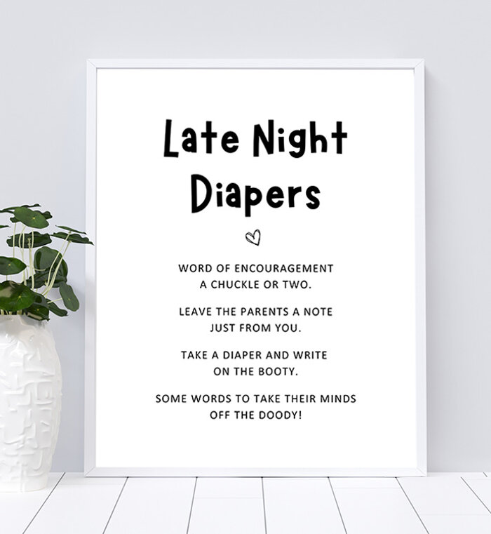 Late Night Diapers Sign