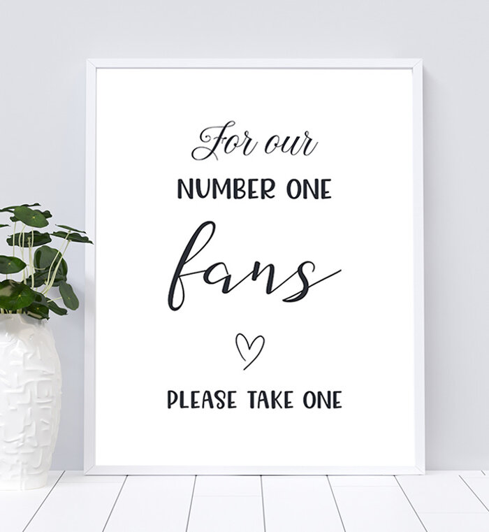 For Our Number One Fans Bridal Shower Sign