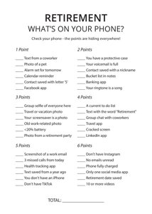 Retirement What’s on Your Phone Game