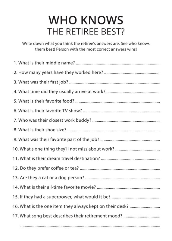 Who Knows the Retiree Best
