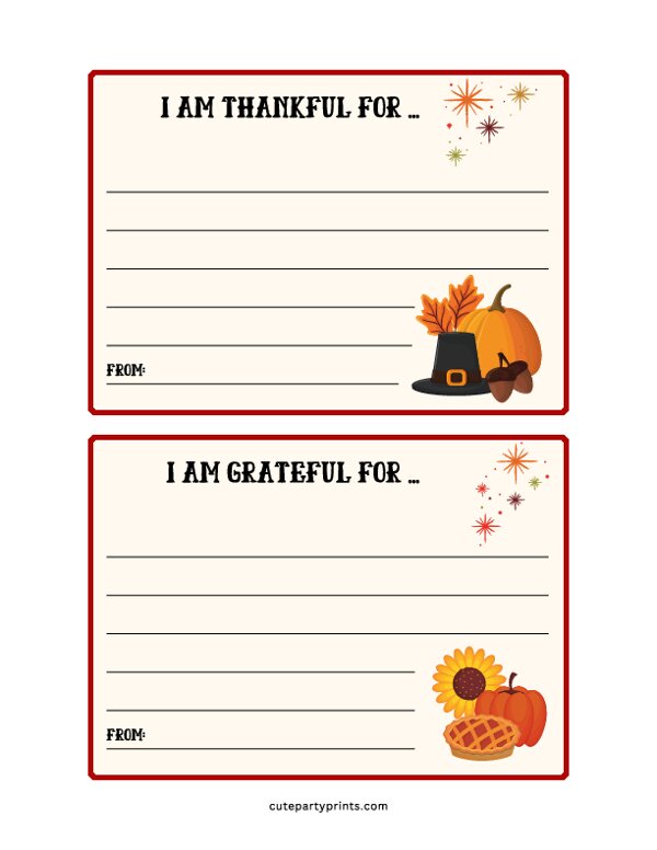 Thanksgiving Gratitude Cards