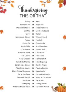 Thanksgiving This or That