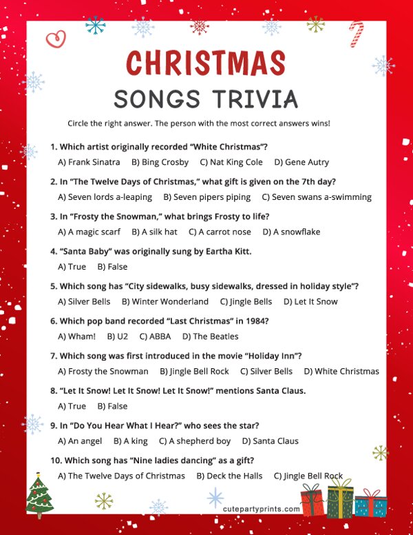 Christmas Song Trivia