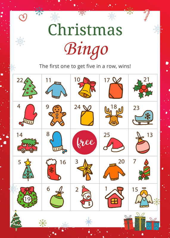Christmas Bingo Picture Cards
