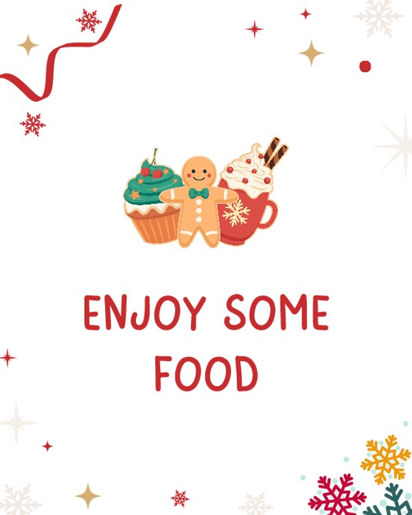 Christmas Enjoy Some Food Table Sign
