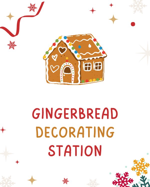 Christmas Gingerbread Decorating Station Table Sign
