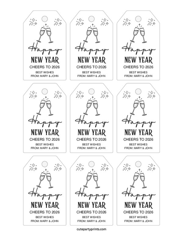 Editable New Year Tags Template
