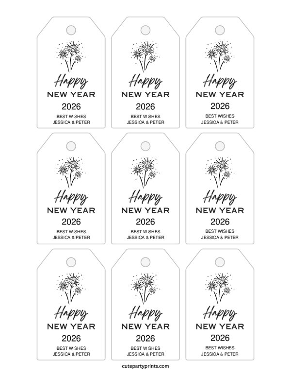 Editable New Year Tag Printable