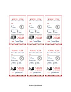 North Pole Gift Tags Template