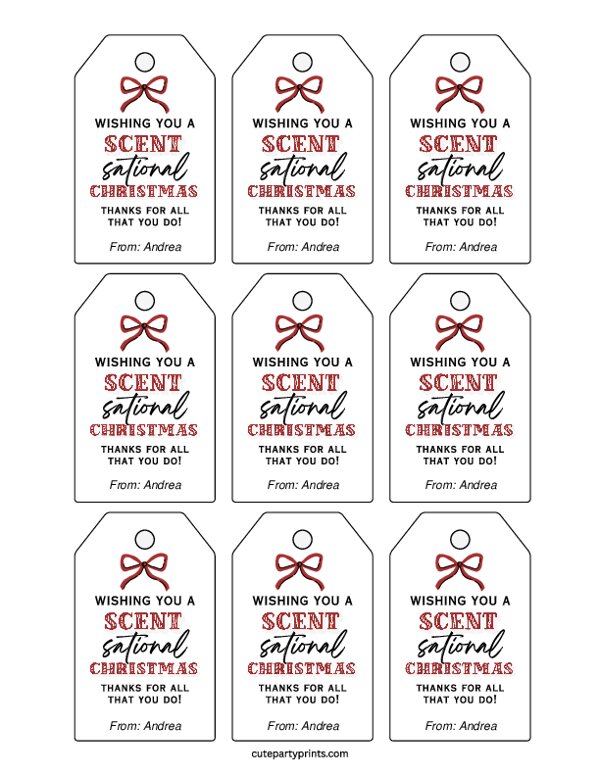 Wishing you a Scent-Sational Christmas Gift Tags
