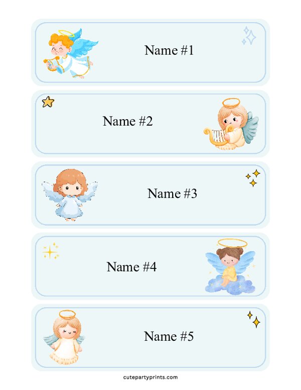 Angel Halo Name Tags (Editable)