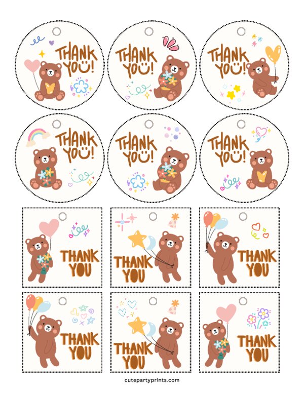 Bear Favor Tags