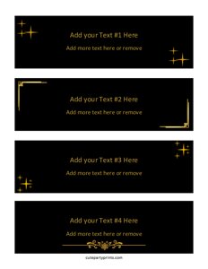 Black & Gold Name Label Template (Editable)