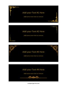 Black & Gold Personalized Labels (Editable)