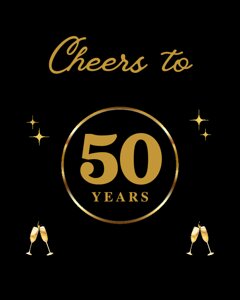 Cheers to 50 Years Sign