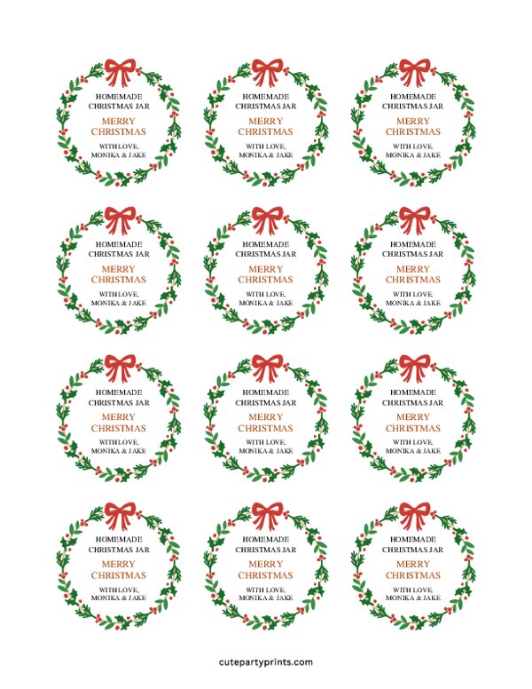 Editable Christmas Treat Labels for Holiday Gifts