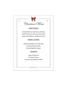 Editable Christmas Menu Template (5x7)