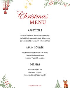 Editable Christmas Menu Template (8x10)