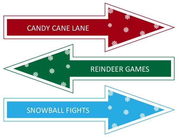 Editable Christmas Party Arrows