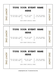 Editable Event Ticket Template