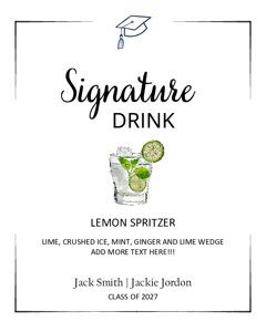 Editable Graduation Signature Drink Sign