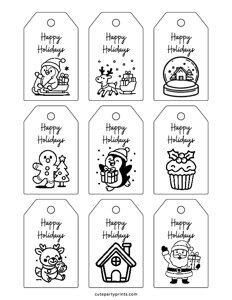 Happy Holidays Gift Tags Template