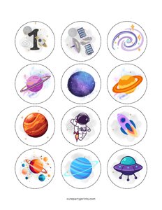 Outer Space Cupcake Toppers
