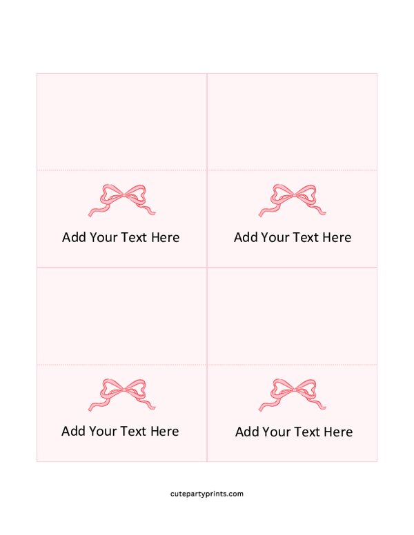 Editable Pink Bow Labels